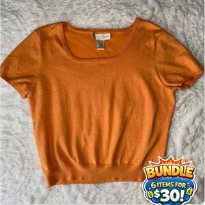 Silk blend Doncaster Women's Top size large orange.